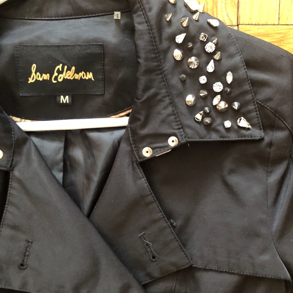 Sam Edelman Studded Collar Trench Coat - Picture 4 of 4